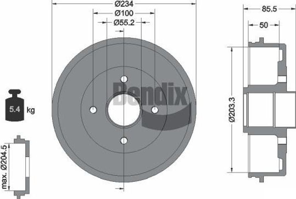 BENDIX Braking BDM1040 Bremstrommel OE 7700840711 kompatibel mit Laguna