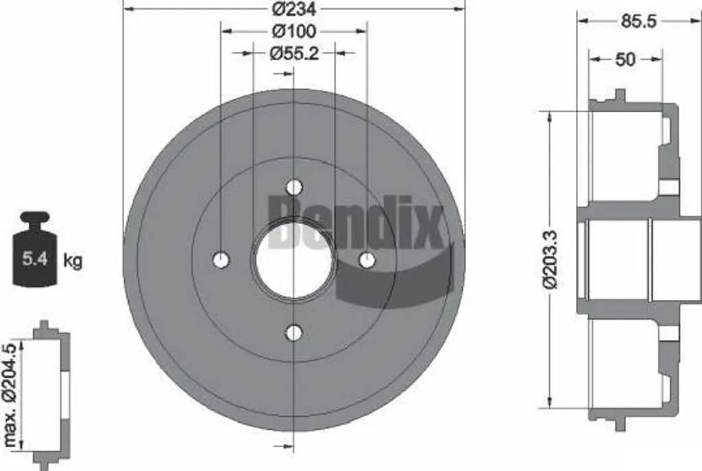 BENDIX BDM1040 Tambour de Frein Haute Résistance OE 7700840711 Laguna