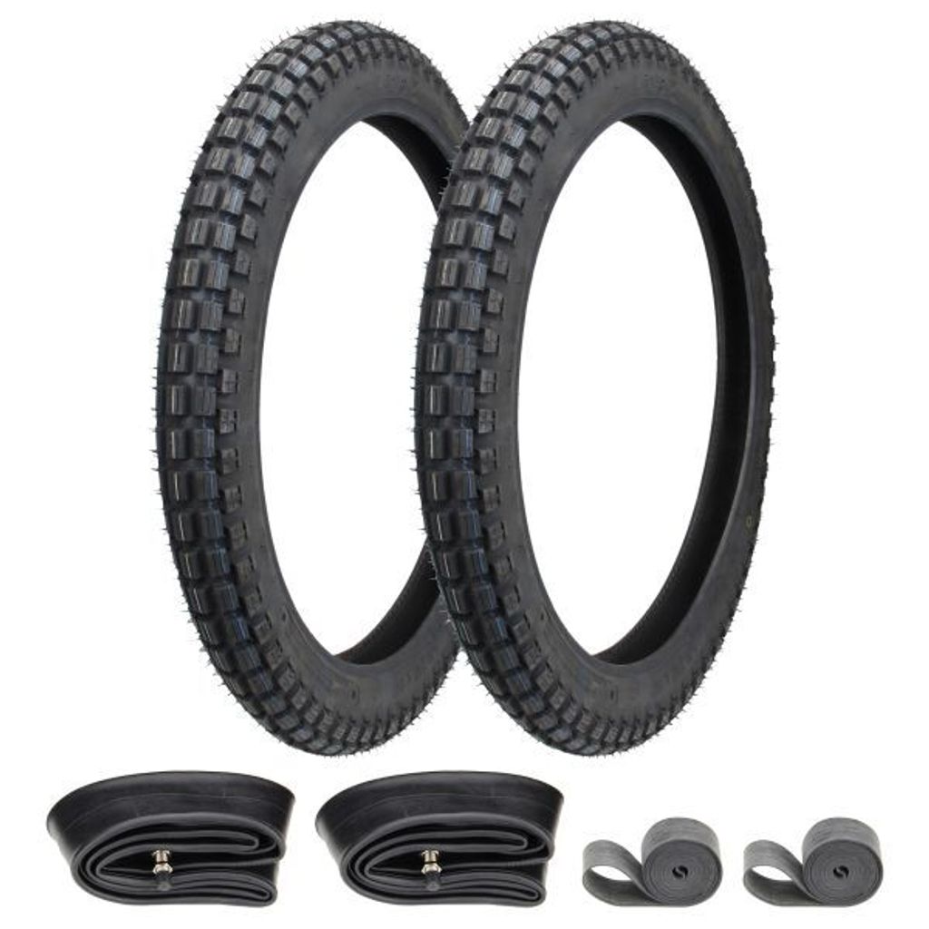 Kenda K262 2.75-19 Enduro Motocross Reifen Set mit Schlauch & Felgenband – Offroad Reifen für 19 Zoll