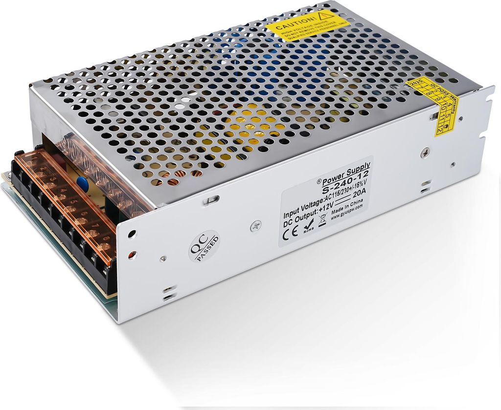 Schaltnetzteil 12V 20A 240W Netzteil Adapter Transformator für LED-Streifen und CCTV