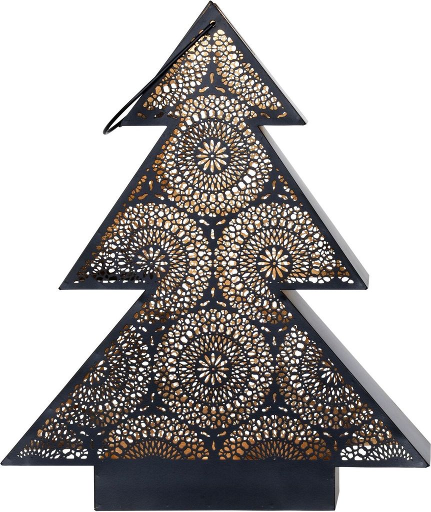 Windlicht Tree schwarz/gold 34x9x40cm