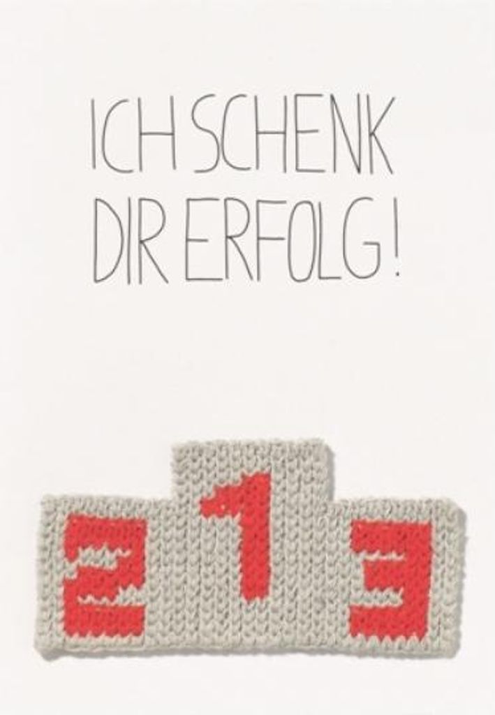 Strick Karte "Ich schenke Dir Erfolg"