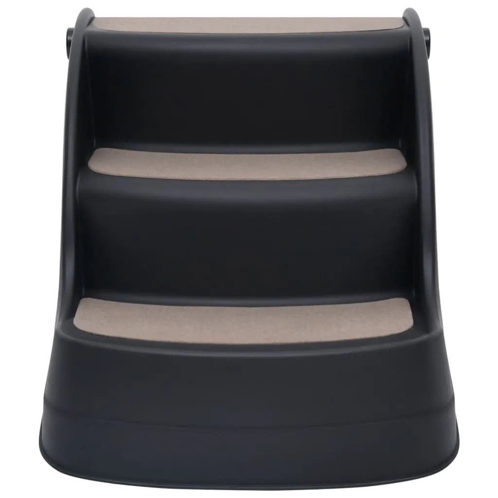 Escalier Chien 3 Marches Pliables Noir vidaXL - Stable et Compact - 3