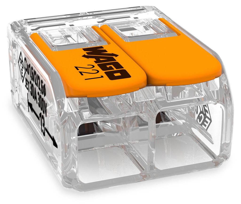 Wago 221-612, Gerade, 450 V, Orange, Transparent, EN 60664 Produktbild 