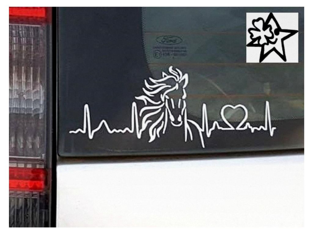 Herzschlag Aufkleber Horse Pferde 20cm Sticker Herz Fan Hobby Leidenschaft Liebe für Auto Autoaufkleber