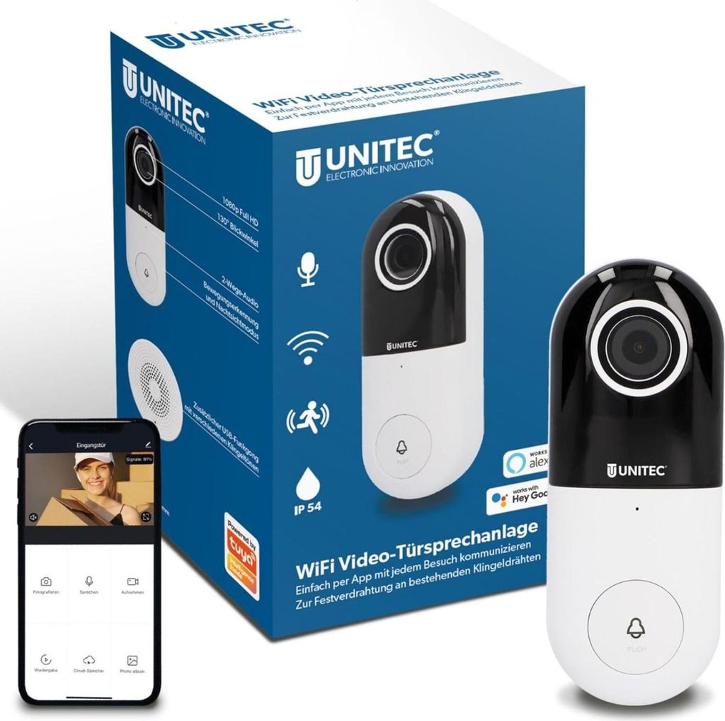 Telecamera per porte fisse UNITEC WIFI con suoneria radio Immagine del prodotto 