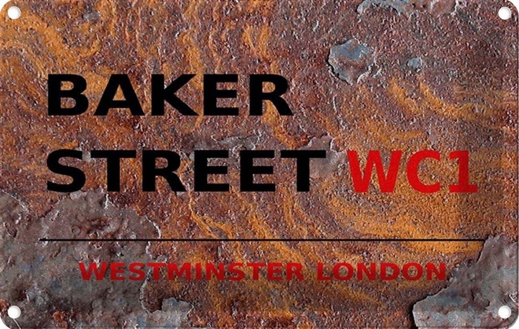 vianmo Blechschild 20x30 cm Street Baker WC1 Abenteuer Reisen England Urlaub