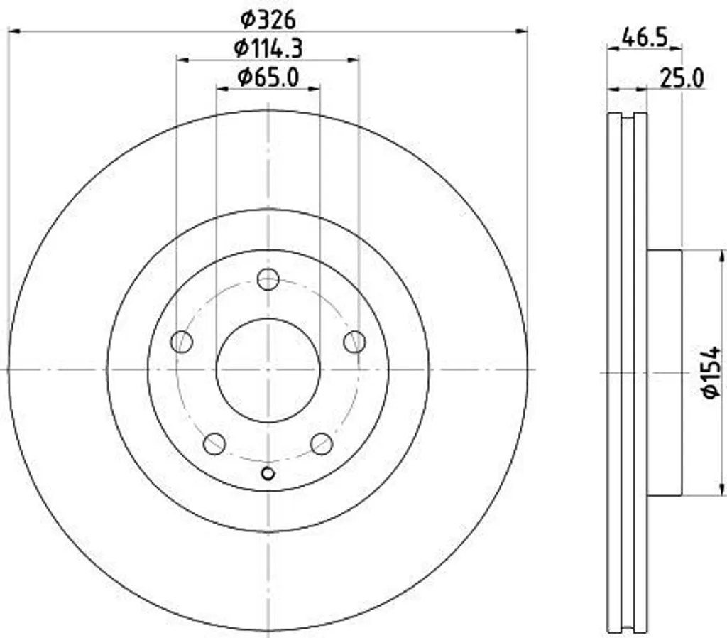 Disque de frein HELLA 8DD 355 134-771 pour Mazda MX-30 OE DN4J33251