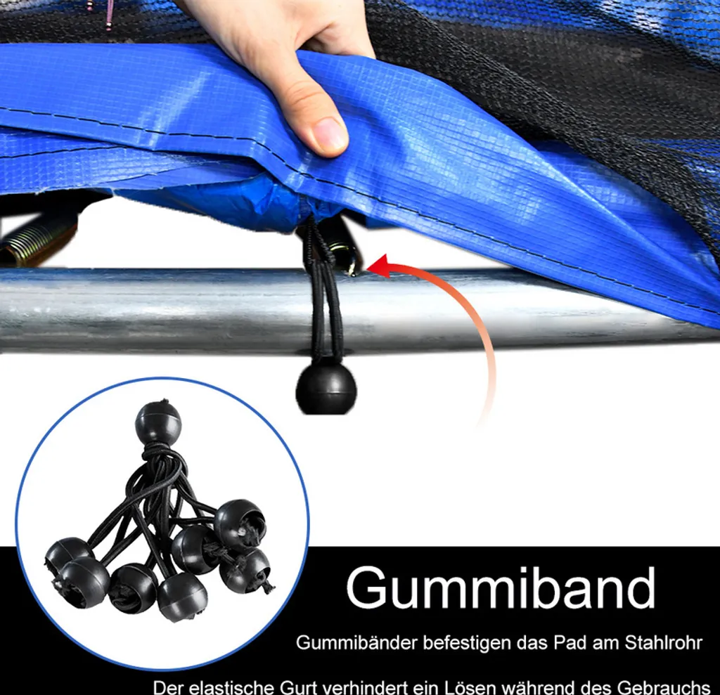 EINFEBEN Coussin de Protection de Trampoline Bleu 244cm Étanche - 7
