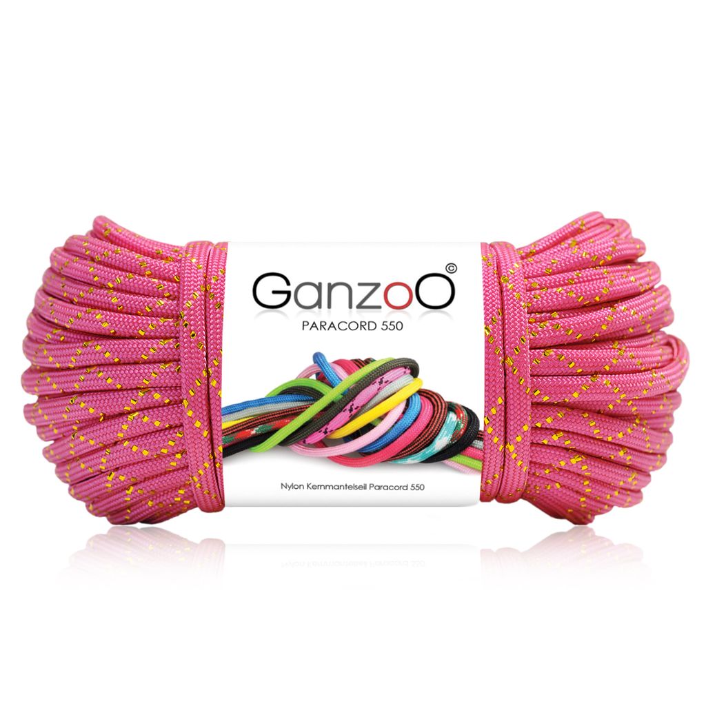 Paracord 550 Seil Glitter-Cord für Armband, Leine, Halsband, Nylon/Polyester-Seil mit 7 Kern-Strängen, 30 Meter, 4mm Stärke | Mehrzweck-Seil |Pa...