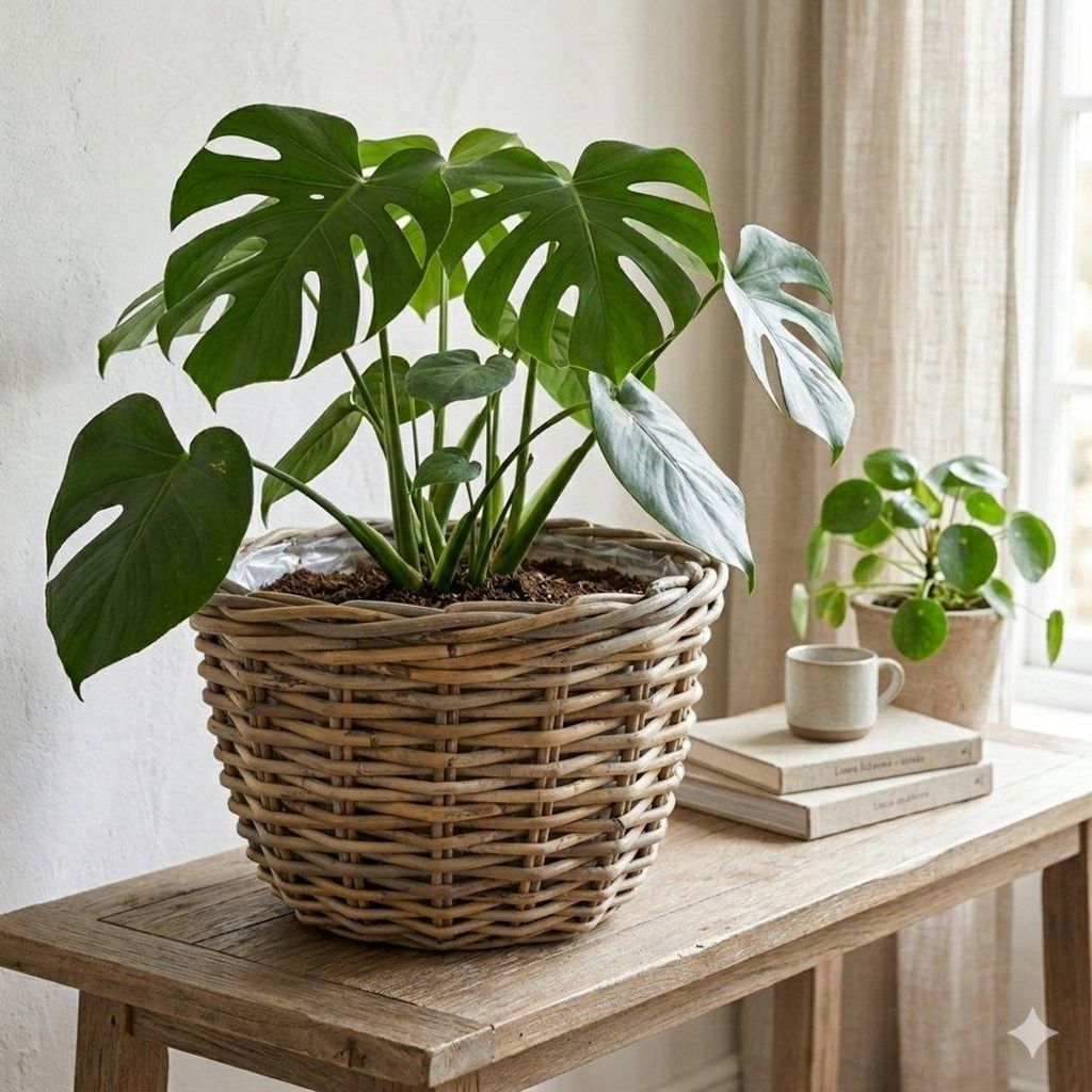 Pflanzkorb BÜSUM Natural Grey ca.40cm Natur-Rattan Korb Produktbild 