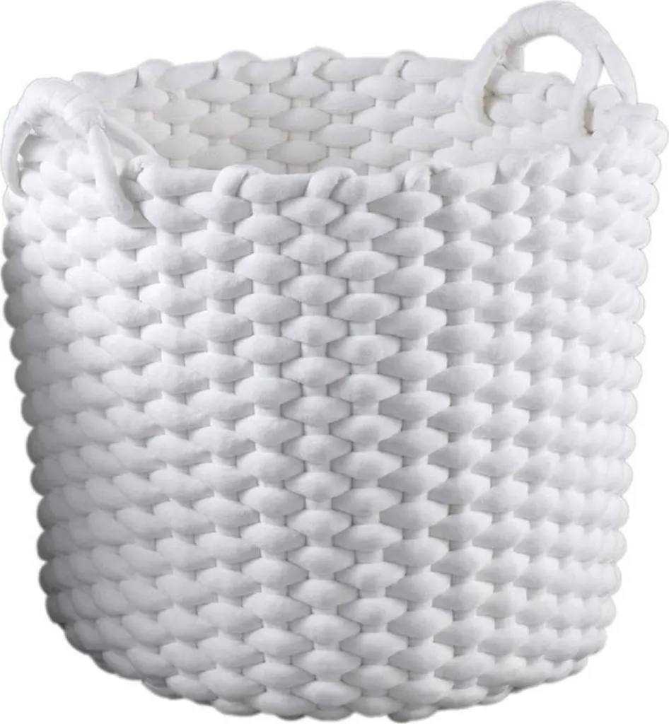 Rangez avec élégance grâce au Panier velours PTMD Olliver Blanc - Set 2