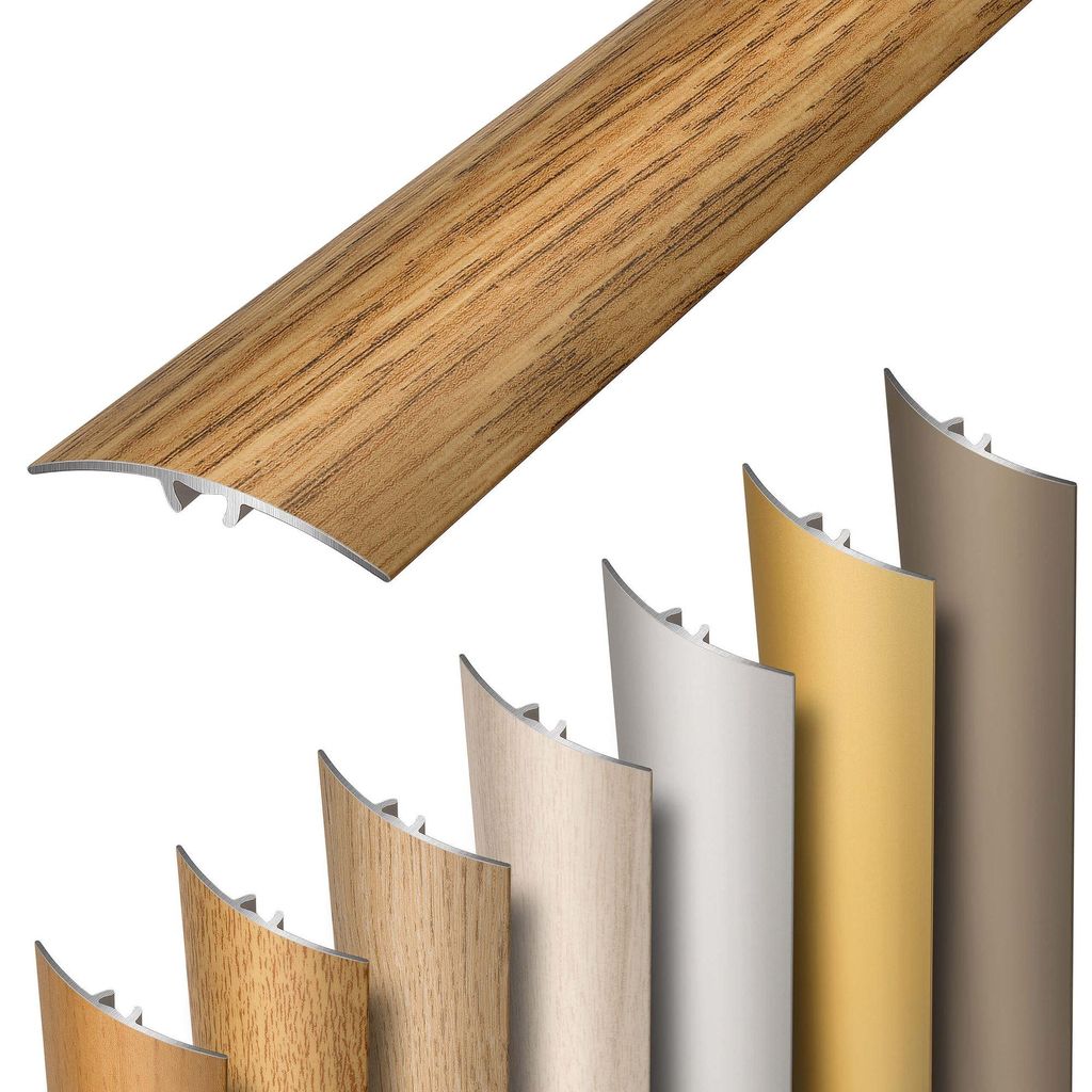Dalsys Übergangsprofil selbstklebend, zum Stecken und verbinden 93cm x 30mm aus Aluminium, Boden Übergangsleiste Höhenausgleich in Eiche