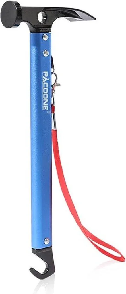 Maillet de camping léger en alu bleu avec arrache-piquet pour tente