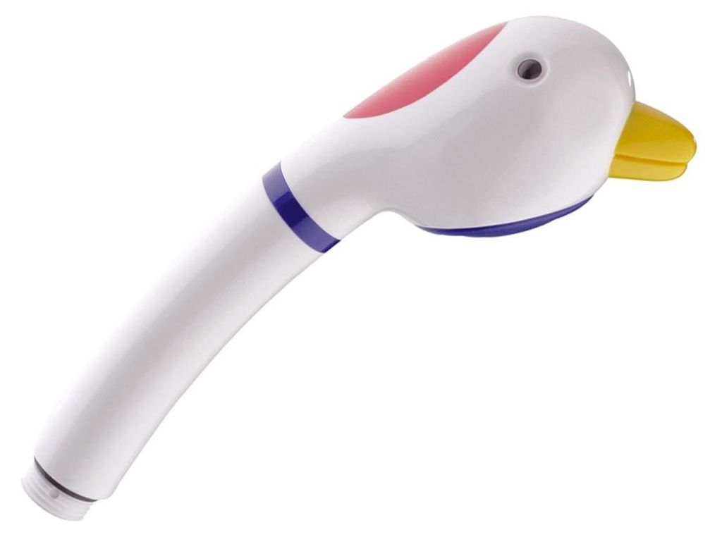 Handbrause Duschbrause GERTI Brausegans blau weiß Dusche Produktbild 