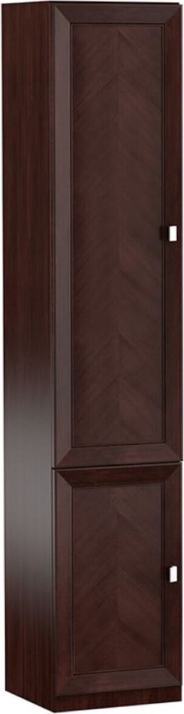 Casa Padrino Luxus Wohnzimmerschrank mit 2 Türen Dunkelbraun / Silber 45,4 x 44,2 x H. 225,6 cm - Regalschrank Büroschrank - Luxus Möbel