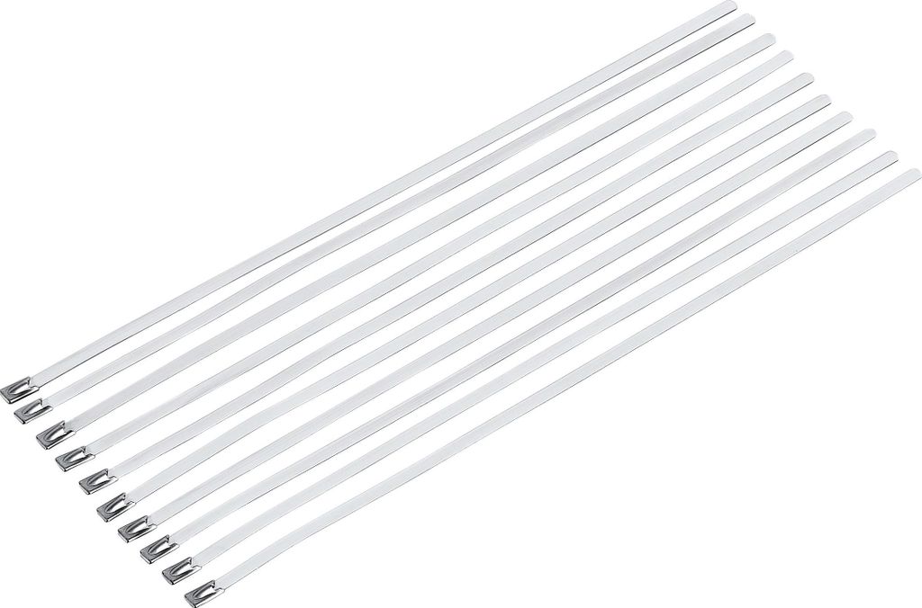 Hashiru Stainless Steel Cable Ties 10 Pack Silver 4.6 x 300 mm
