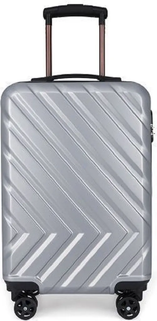 Valises rigides ABS argent avec 4 doubles roues multidirectionnelles 360