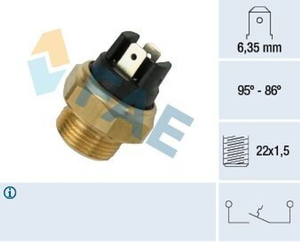 FAE 37330 Temperaturschalter Kühlerlüfter Thermoschalter passend für PEUGEOT 205 II (20A/C) 205 I Cabriolet (741B, 20D) 205 I (741A/C) 205 Kasten