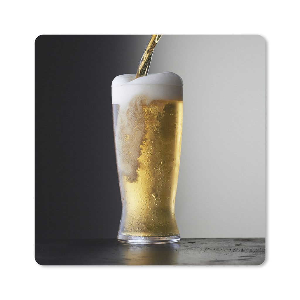 MuchoWow Mauspad Mousepad Leckeres Bier auf schwarzem Hintergrund 30x30 cm - Mousepads - Maus Mat - Pad - Mausunterlage - Gaming