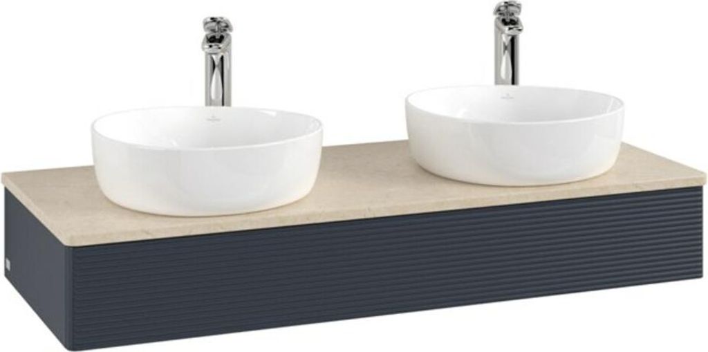 V&B Waschtischunterschrank mit Frontstruktur, mit Beleuchtung Antao 120x19x50cm, HL, WBP botti., md b m Lac