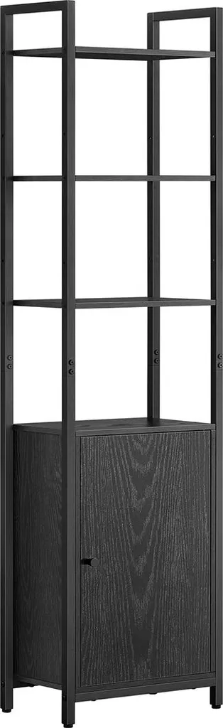 Meuble de rangement vertical ébène 159 cm pour bureau ou salon moderne