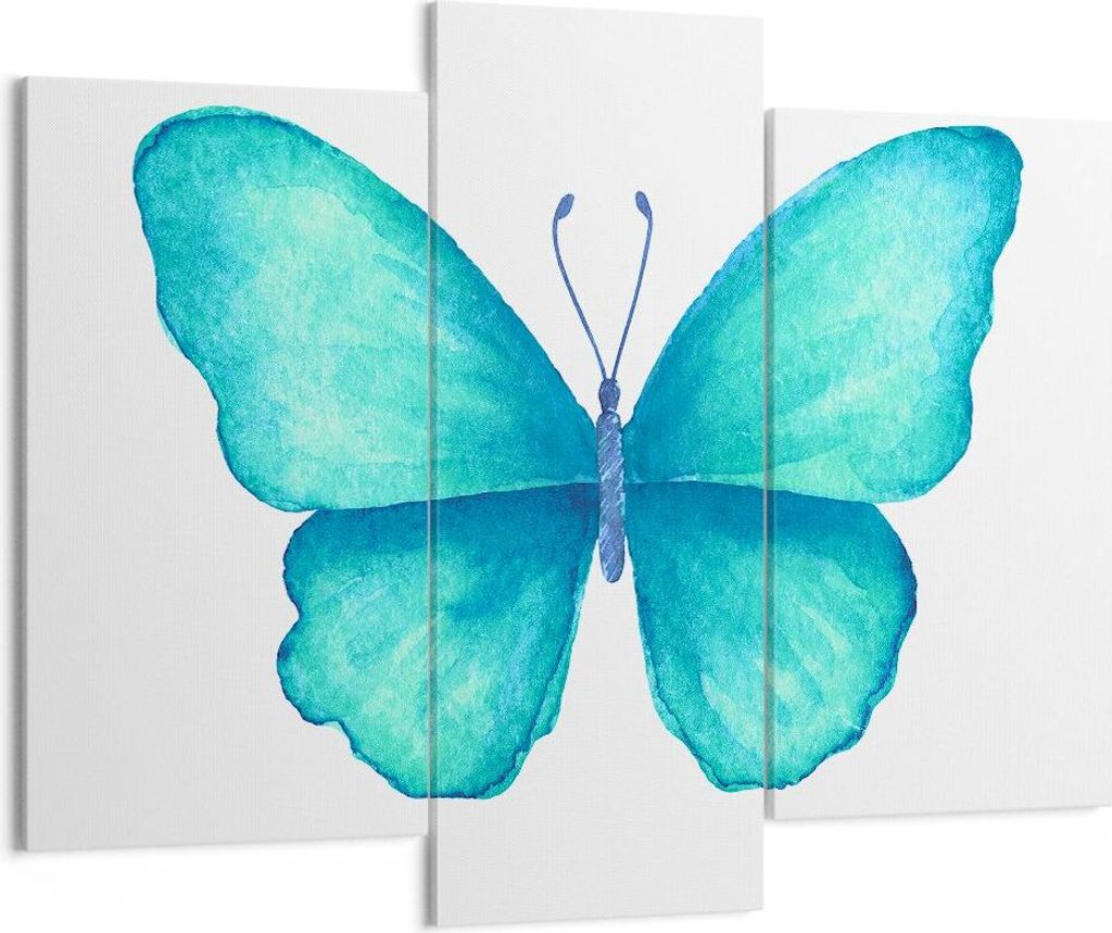Bild auf Leinwand - Leinwandbild - Schmetterlinge Fliegen Kindheit Sommer - 130x100cm - Wand Bild - Wanddeko - Leinwanddruck - Bilder - Kunstdruck ...