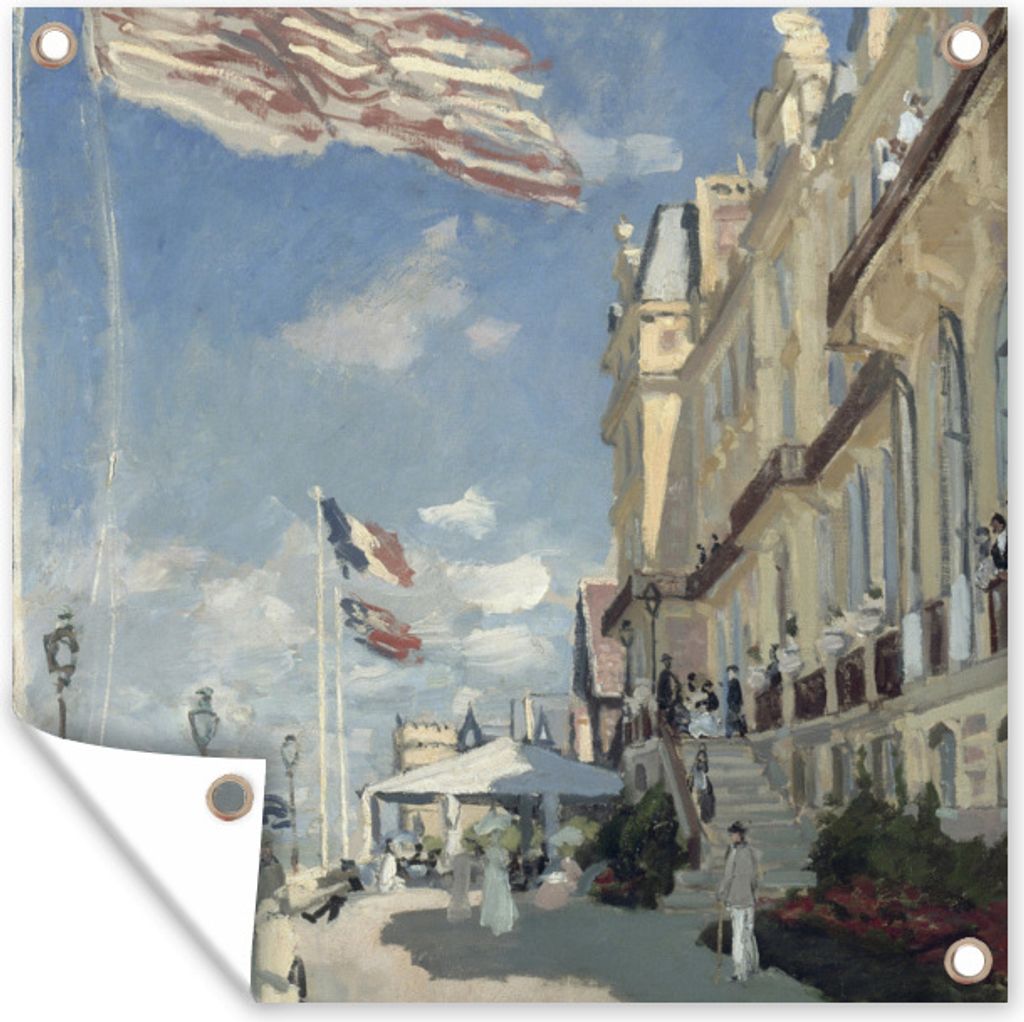MuchoWow 100x100 cm Outdoor-Poster Gartendeko Sichtschutz Garten Poster für den Garten Das Hotel der Roches Noires - Gemälde von Claude Monet