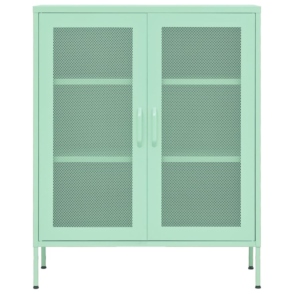 "Winter Sale" Kommoden - Grün Lagerschrank Minzgrün 80x35x101,5cm Stahl DE6394397