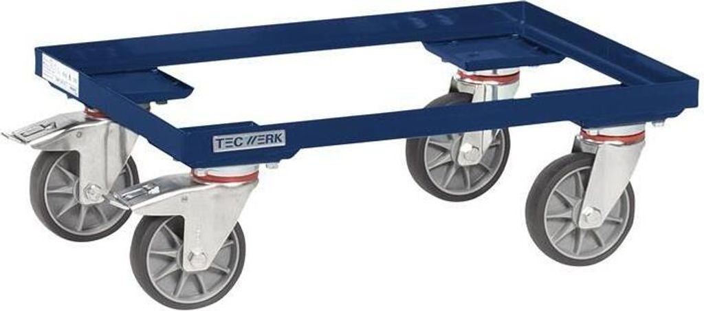 TECWERK Kistenroller Trgf.250kg TPE-Bereifung L605xB405mm Winkelstahl saphirblau TECWERK