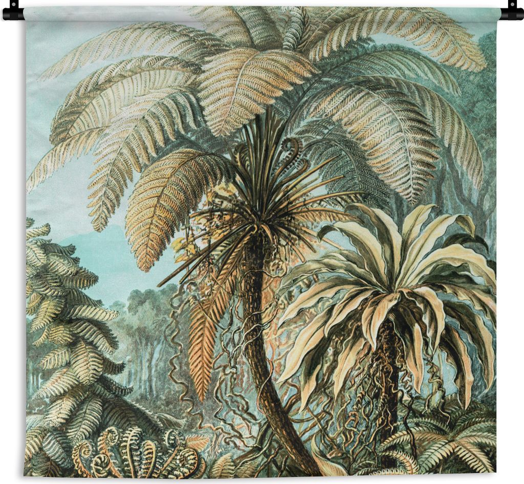 MuchoWow Wandteppich Wandbehang Palme - Ernst Haeckel 150x150 cm Tapisserie Dekoration Wandtuch - Wohnaccessoires - Modernes