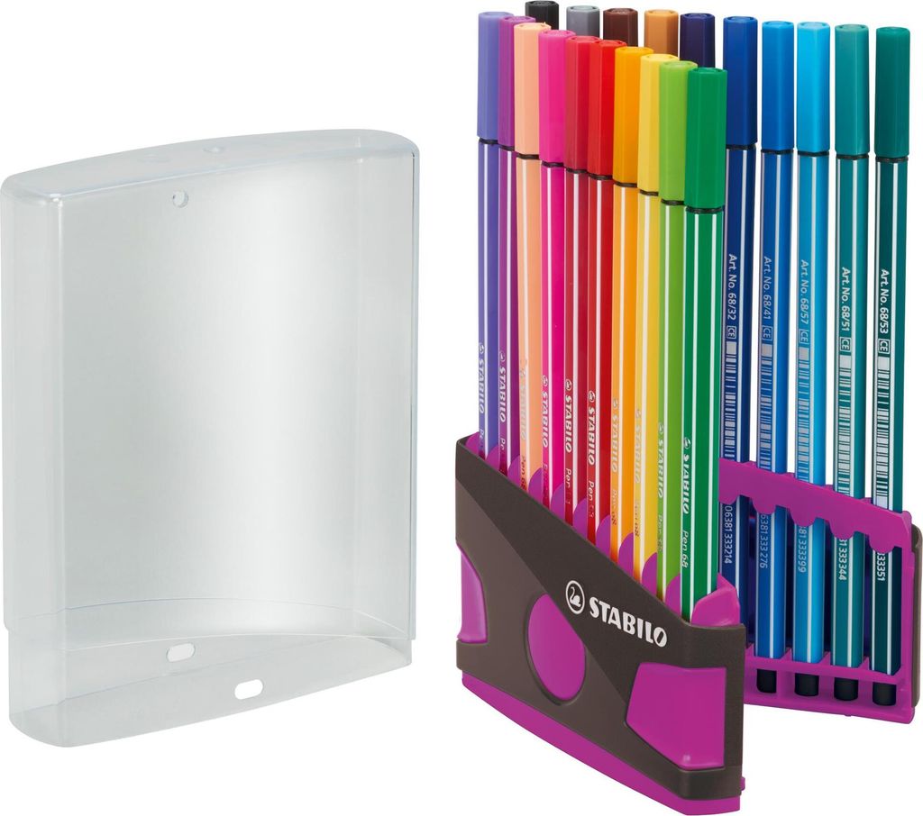 STABILO Pennarelli A Punta Max – Set Da 3, Colore Rosa, Punta In Nylon 0,8 Mm, Inchiostro A Base D'Acqua, Anti-Asciugatura 24 Ore