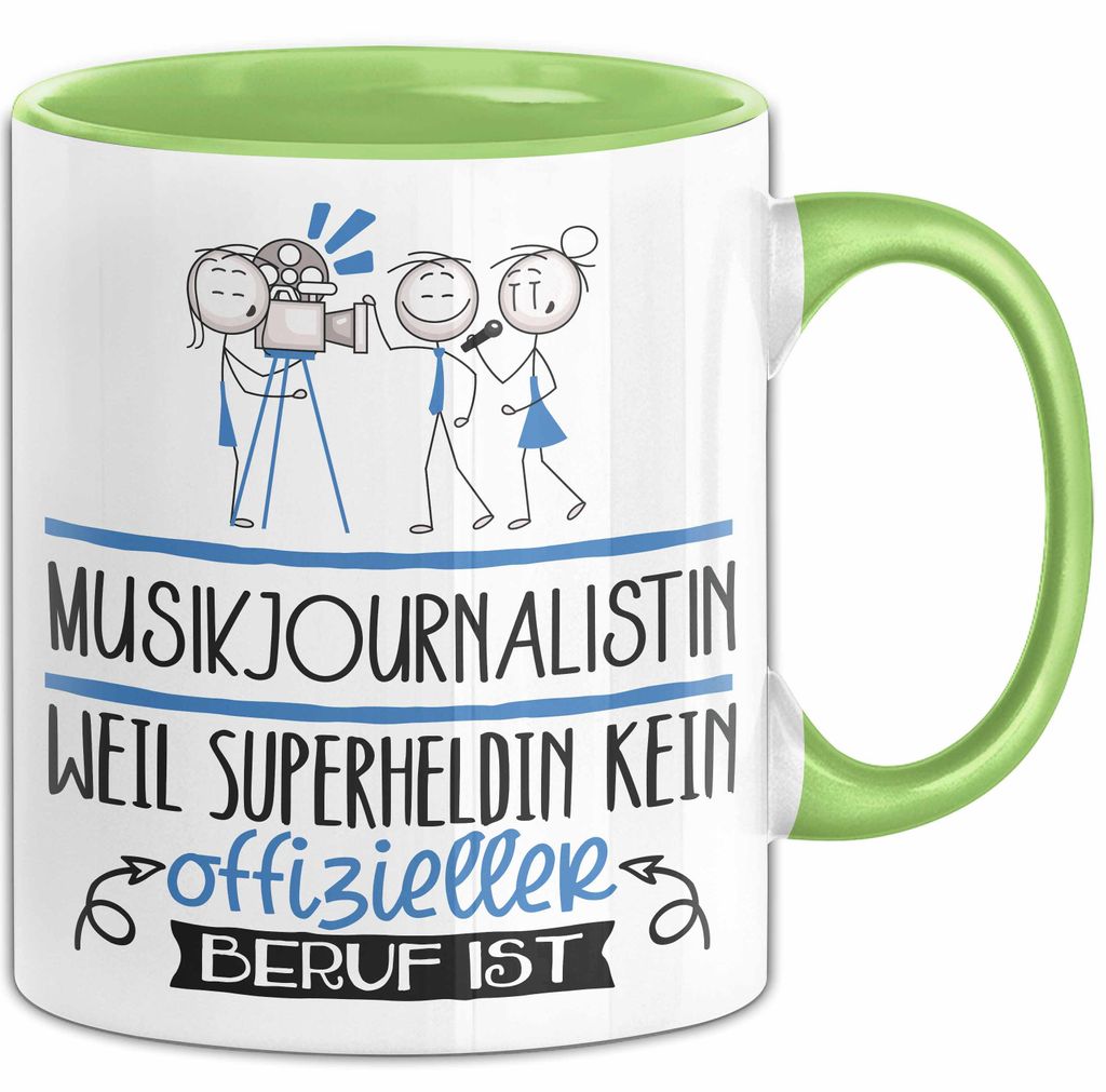 Musikjournalistin Geschenk Tasse Lustiger Spruch Musikjournalistin Weil Superheldin Kein Offizieller Beruf Ist Geschenkidee (Grün)