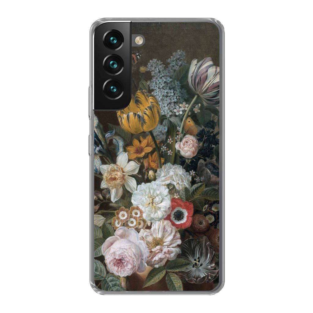 MuchoWow Handyhülle Schutzhülle Hülle für Samsung Galaxy S22 Stilleben mit Blumen - Gemälde von Eelke Jelles Eelkema Silikon Softcase Handy ...