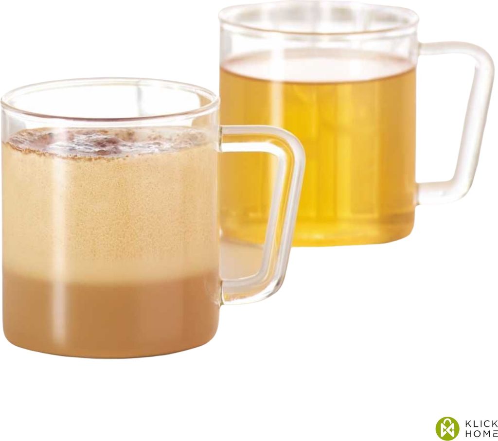 Kayacam Harmony Teegläser Teeglas Kaffeegläser Kaffeeglas mit Henkel 6 Gläser 250ml K141