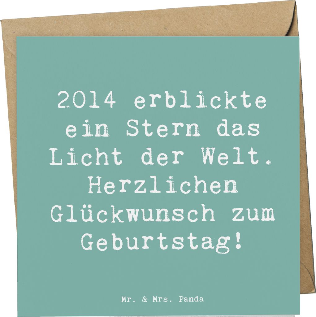 Mr. & Mrs. Panda Klappkarte Spruch 2014 Geburtstag Stern - Meeresbrise - Geschenk, Glückwunschkarte, Geburtstagserinnerungen, Jahrgang, doppelkart...
