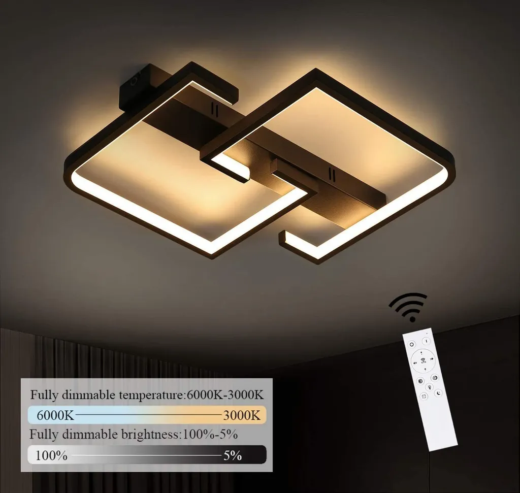 Plafonnier LED Dimmable Noir : Finissez-en avec l'Éclairage Trop Fort