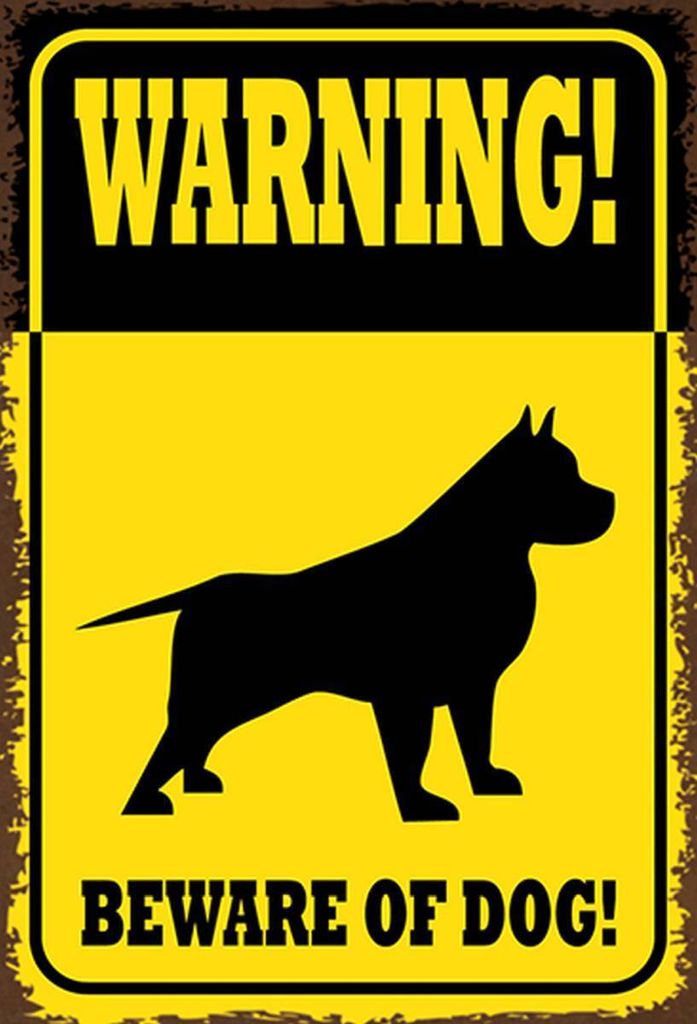 vianmo Holzschild 30x20 cm Hund Warning  of dog Produktbild 