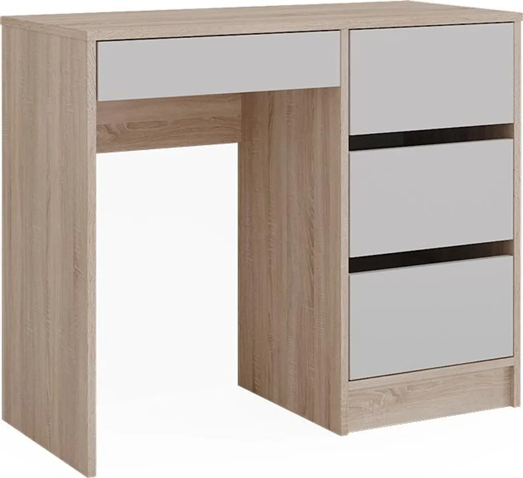 Bureau Vicco Sherry Blanc et Sonoma 90x40cm avec tiroirs - Modèle 43666