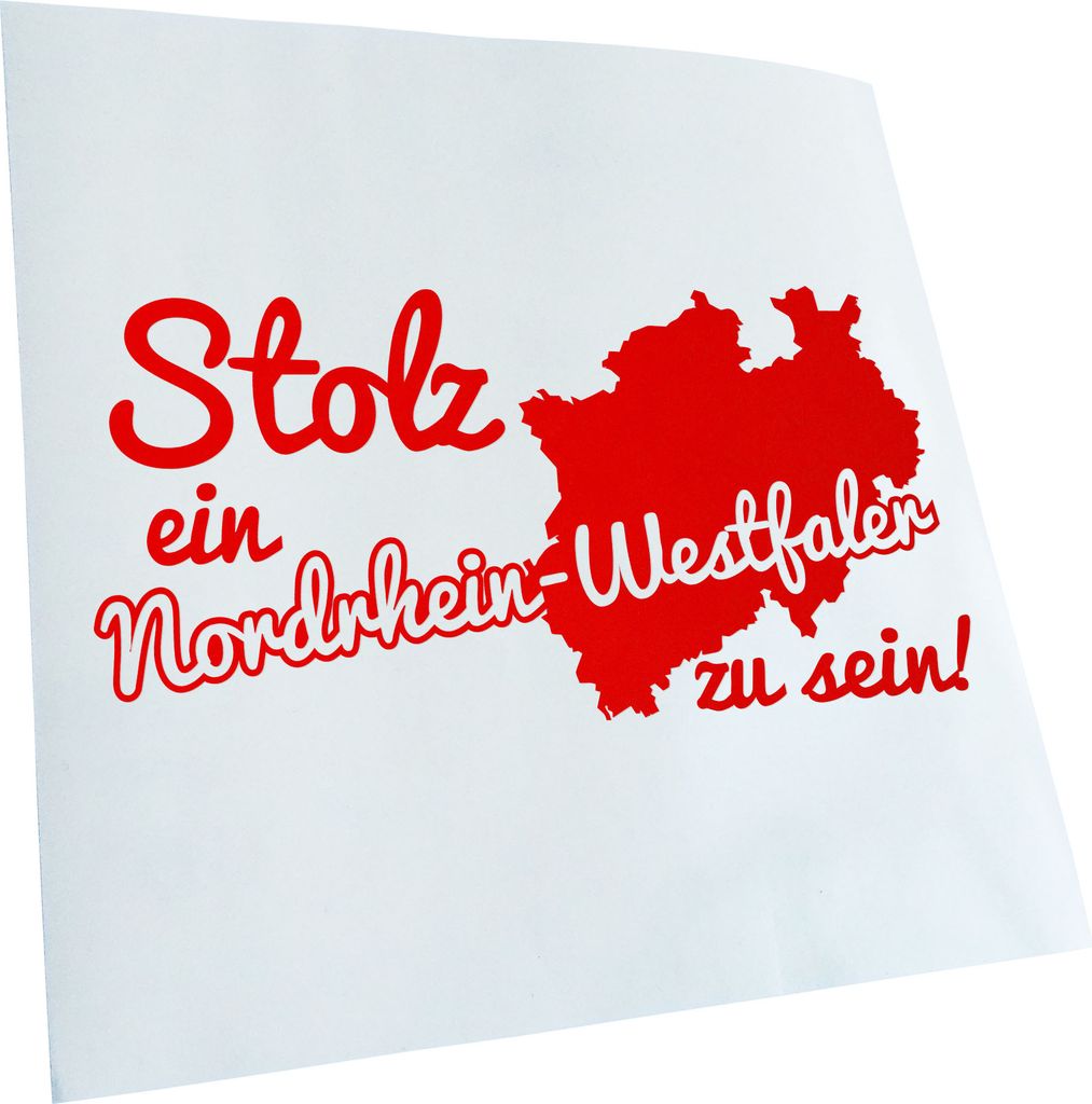 Kiwistar - Autoaufkleber - Nordrhein-Westfale Stolz - Rot - 30x15cm - Aufkleber für Auto, Laptop, Fahrrad, LKW, Motorrad mehrfarbig JDM Decal Racing