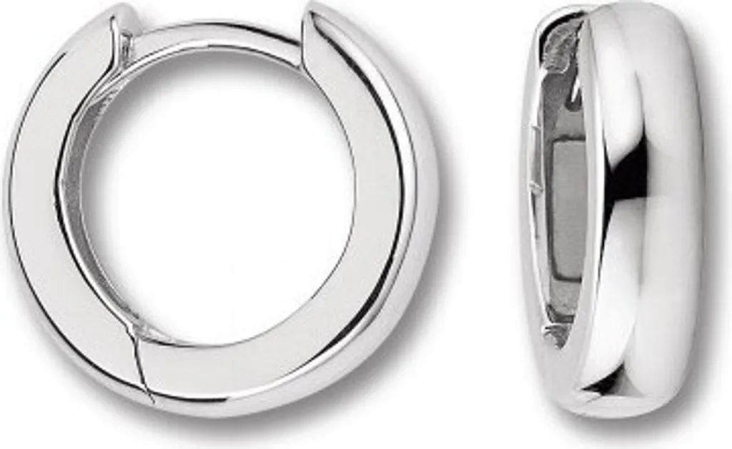 Creole Bombate Argento 925 14mm | Orecchini a Cerchio Rodiati Donna