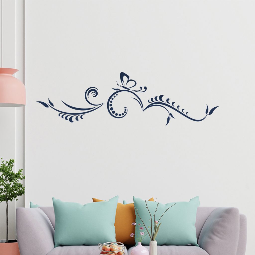 kleiner Schmmetterling - Tribal Wandtattoo in 6 Größen - Wandaufkleber Wall Sticker - Dekoration, Küche, Wohnzimmer, Schlafzimmer, Badezimmer