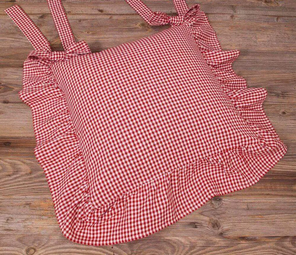 Copricuscino 40x40 cm Rosso Scacchi - Fodera Sedia Country Chic