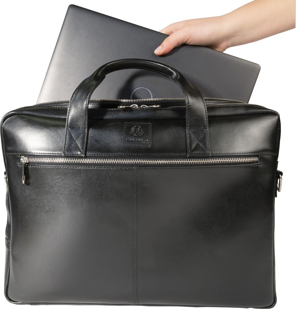Exacompta Sacoche double ordinateur Exactive Cuir Noir Image du produit 