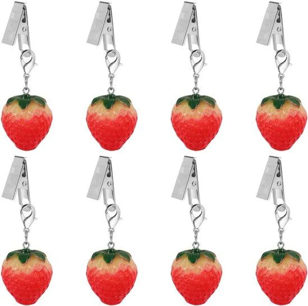 Lot de 8 poids de nappe Fraises lourds en résine pour table de jardin