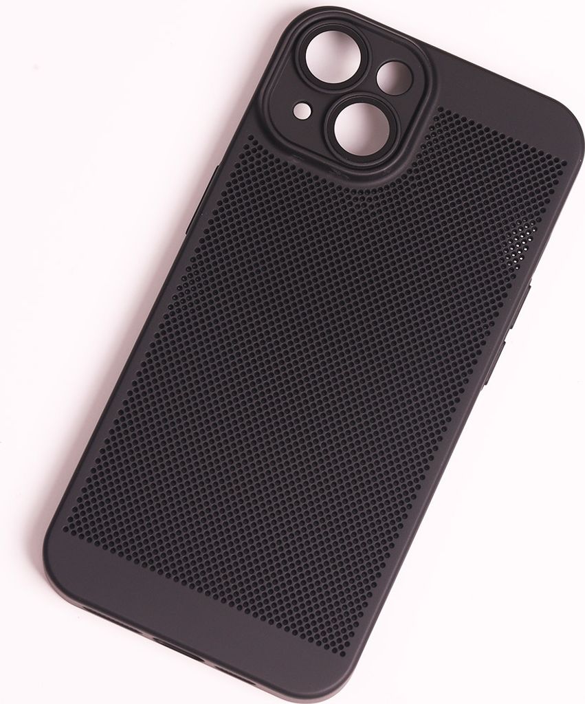 PC Atmungsaktive Hülle HandyHülle Für iPhone 13 Silikon Schutzhülle Schwarz