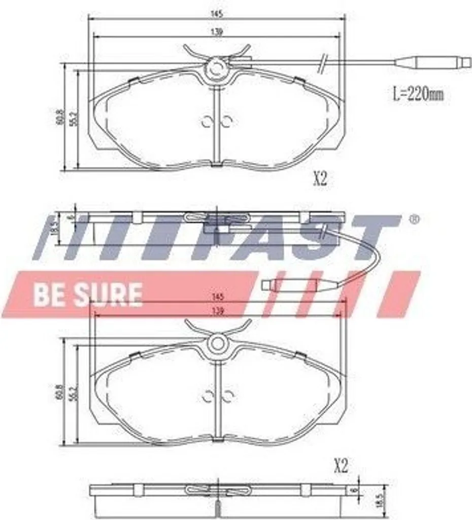 Plaquettes de frein avant anti-sifflement pour Boxer Ducato FT29007HD