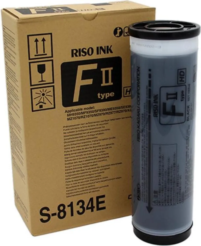 Encre Duplicateur Riso S-8134E Noir pour Tirage Volume Administratif