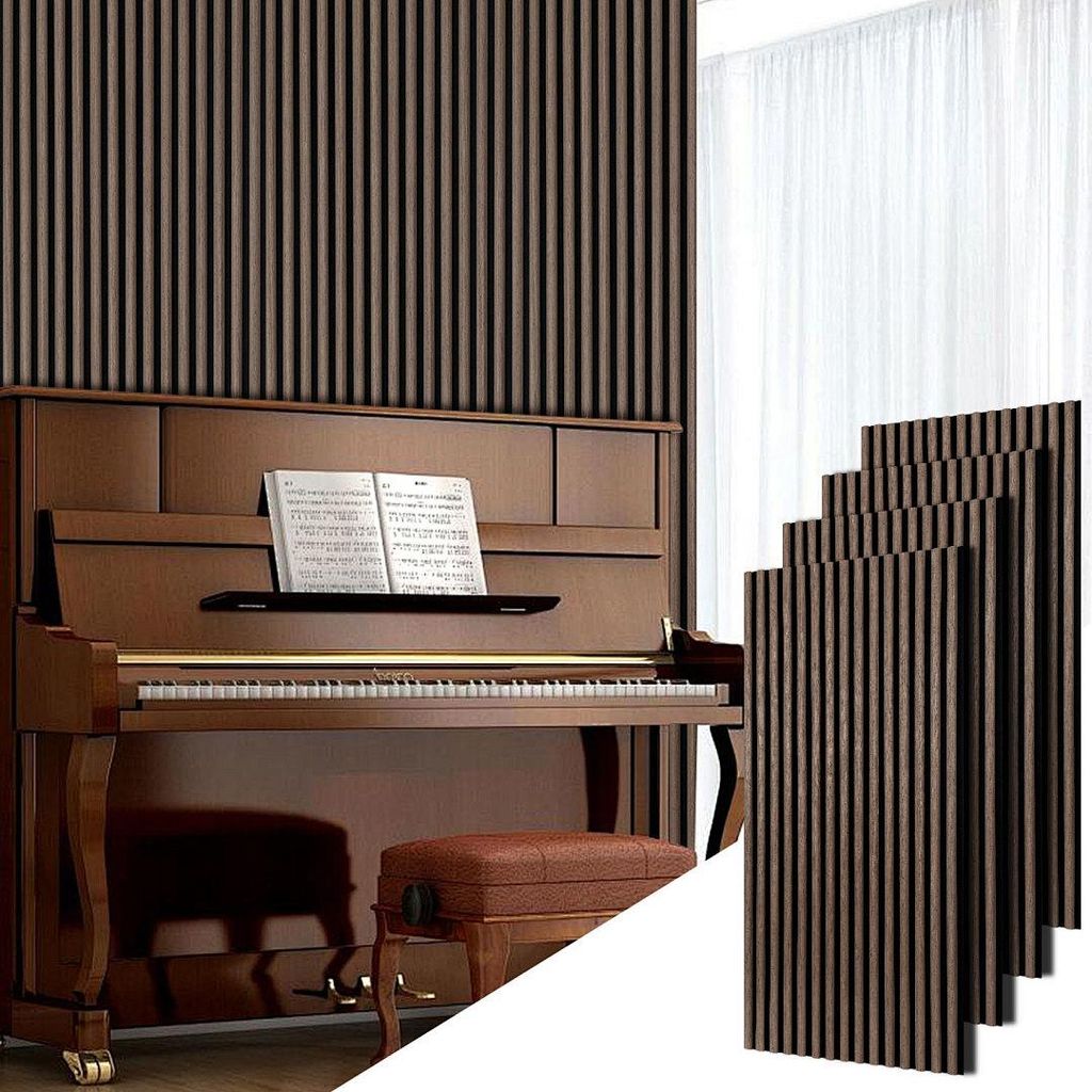 Faziango 4x Akustikpaneele Halbrund 120x60cm Walnuss 3D Produktbild 