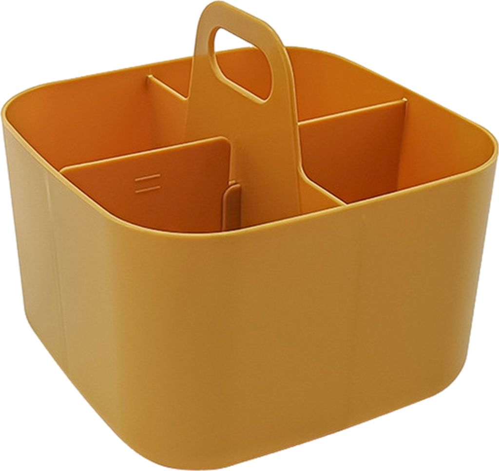 Stapelbare Schreibtisch-Organizer-Aufbewahrungsbox mit Griff, großem Fassungsvermögen, mehreren Fächern, Stiftehalter und Organizer